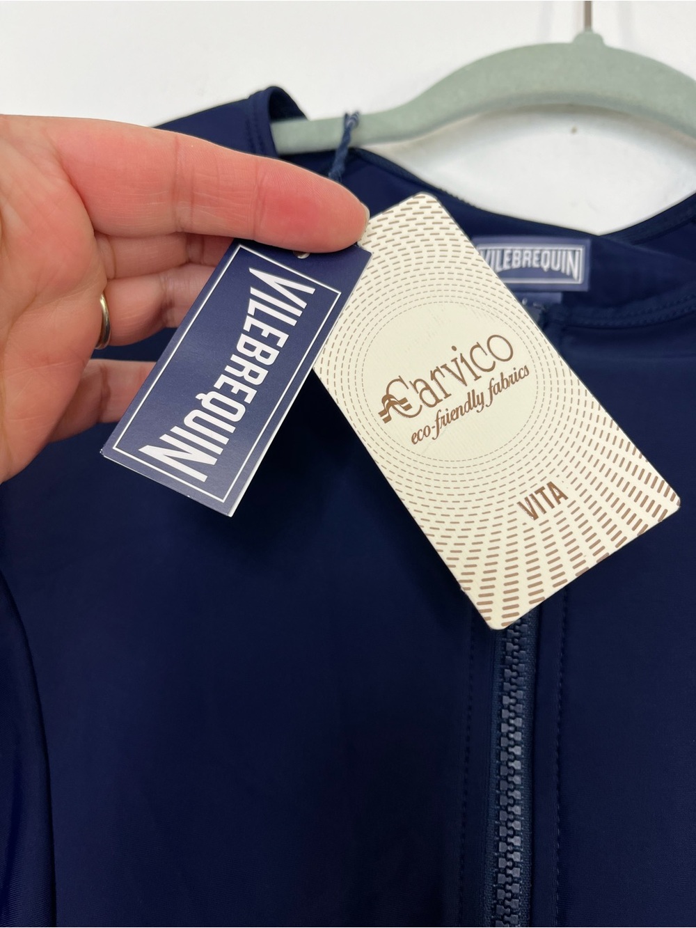 Vilebrequin NWT Women's Zipper Rashguard Top Blue size large - Picture 4 of 10